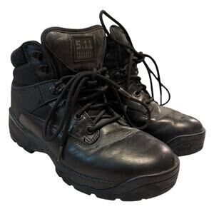 5.11 Tactical ATAC 6" Side Zip Black Leather Duty Boots Men’s Size 8.5 US